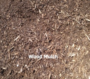 wood mulch with label
